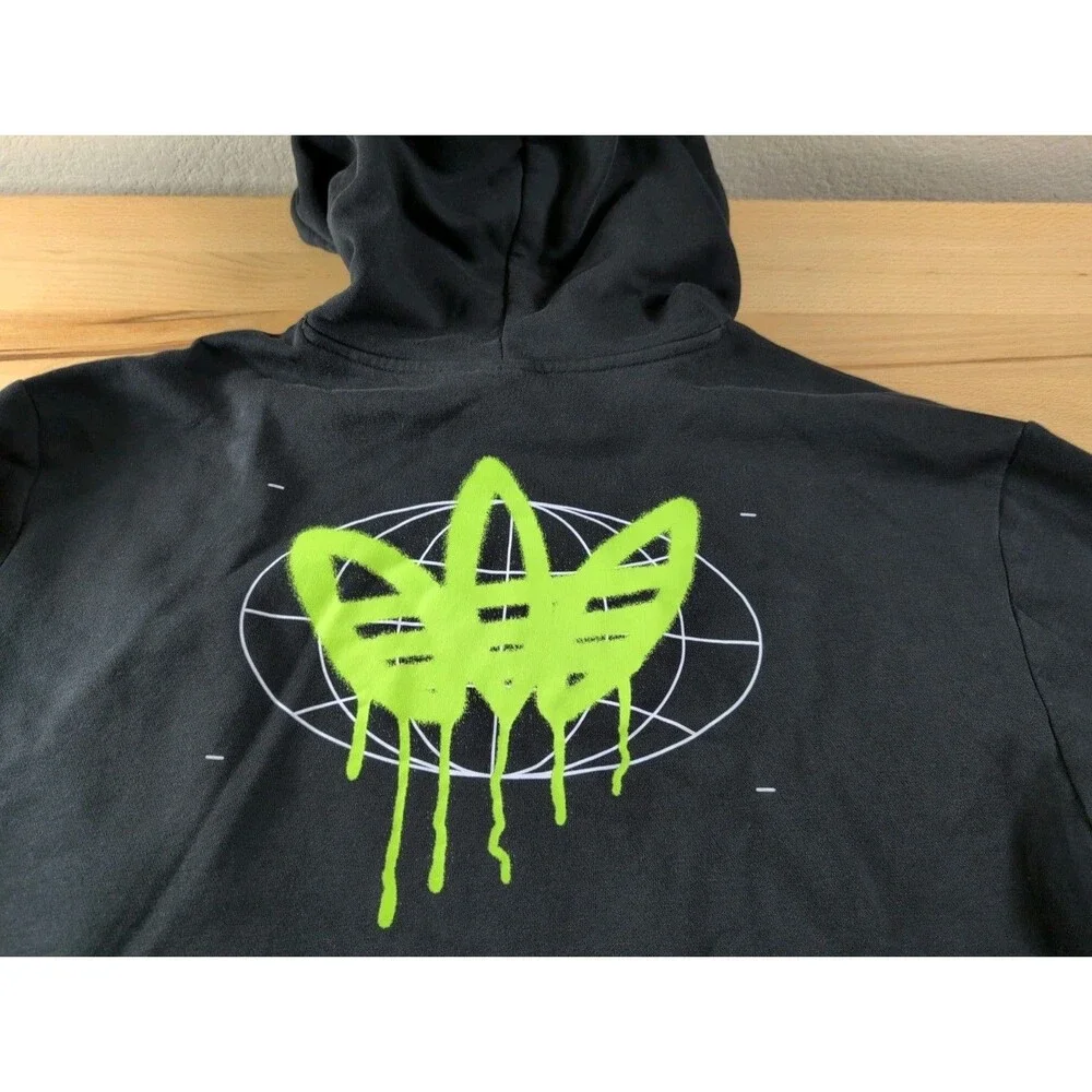 Adidas 50th Anniversary Trefoil Logo Hoodie Black Green Size XL